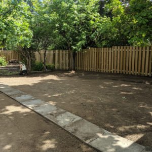 Dirt Yard with Sidewalk